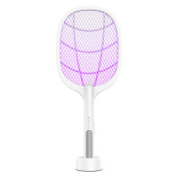 新款USB充电式锂电池家用苍蝇拍电蚊拍灭蚊灯二合一 电蚊拍 黑武士XQN-898