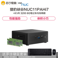 英特尔猎豹峡谷NUC11PAHi7厚款不带系统+2根金士顿KVR DDR4 3200 8G笔记本内存条