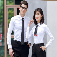 宏达鹿 男士职业工装2021春装新款商务正装衬衣男女同款长袖衬衫职业装工作服 衬衫 裤子 整套