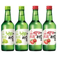 韩国进口真露烧酒果味清酒利口酒预调鸡尾酒 青葡萄味2瓶+草莓味2瓶