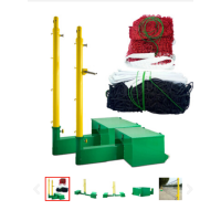 羽毛球排球网架 移动便携训练比赛羽毛球网架子 羽毛球网柱子含羽毛球网 排球网 高可升降绿色