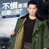 TP9112 白棉花军大衣保安防寒服厚棉大衣军绿男式冷库站岗户外拍摄棉大衣