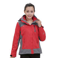 TP6306 冲锋衣女户外旅行登山衣休闲运动两件套女加绒保暖冲锋衣