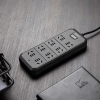 PDU插线板 得力8位总控全长3米