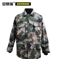 安赛瑞 长袖迷彩服套装(165码)丛林迷彩 加厚迷彩服套装 长袖迷彩作训服套装 10399