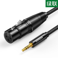 绿联 AV182 3.5转卡侬母话筒线/音频线 1米