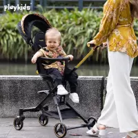 playkids遛娃双向婴儿推车可坐可躺轻便折叠手推车高景观溜娃神器