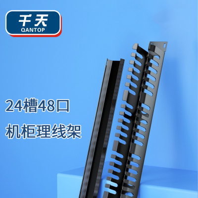 千天(QANTOP)理线架24档48口 工程级19英寸加厚型机柜网络网线光纤理线架线缆管理器QT-LXJ002