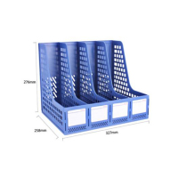 得力(deli) 27888 四联镂空桌面文件框 (3个装) 蓝色