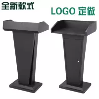 前台接待台不锈钢小型登记台经典黑色700*340*1070mm 可印制LOGO