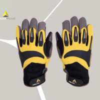 代尔塔 高空户外机械手套 耐磨防护透气 黄/黑色 (单位：付）