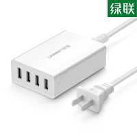 绿联 CD102 桌面四口USB充电器 线长1.5米 白色