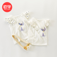 欧孕童装宝宝婴儿女童婴儿纯棉薄款白色半袖t恤打底衫上衣夏季潮