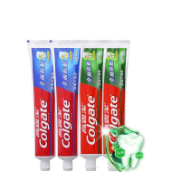 高露洁(Colgate)全面防蛀牙膏 清新薄荷250g*2支+超爽薄荷250g*2支