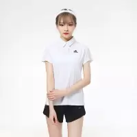 阿 迪 达 斯 POLO衫女装2021夏季新款白色翻领运动短袖T恤半袖GL5804（SZYD）