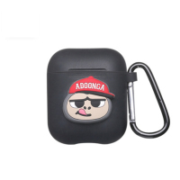 机乐堂 FA-A02 耳机套 适用苹果Airpods 2代无线蓝牙耳机硅胶保护套防丢绳 黑色