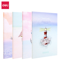 得力12本A5/40张水手札记系列缝线软抄本 学生课堂作业笔记本子随身记事本小清新日记本 FA540