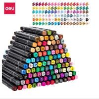 得力 70800 108色双头油性马克笔套装 手绘漫画设计 动漫专用学生彩笔画