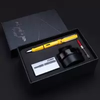港大专属 凌美(LAMY) 钢笔礼盒 狩猎系列 墨水笔+黑色墨水墨水芯商务套装 磨砂紫/黄色 F尖