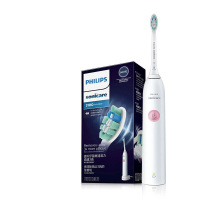 飞利浦 HX3734/03 电动牙刷 充电式声波震动牙刷 自带1支刷头 2种洁齿强度 蜜桃粉