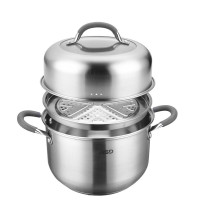 爱仕达(ASD)22cm不锈钢复底汤蒸锅QL1522Y蒸锅汤锅蒸笼蒸煮锅蒸格笼屉 燃气电磁炉通用 单位:套