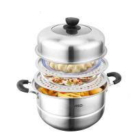 爱仕达(ASD)28cm不锈钢两层复底蒸锅ZS28B1J蒸锅汤锅蒸笼蒸煮锅蒸格笼屉 燃气电磁炉通用 单位:套