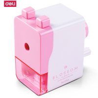 得力deli0744手摇转笔刀削笔器粉色(单位:个)(BY)