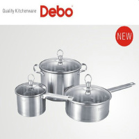 德铂(Debo)DEP-301美因堡套装锅 椭圆顶珠加厚不锈钢煎锅汤锅奶锅 单套装