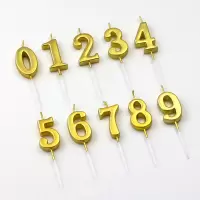 金色数字蜡烛精品宝宝生日蛋糕蜡烛