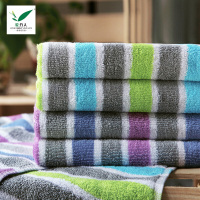 爱竹人 单条条纹毛巾 磨砂袋