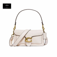 COACH蔻驰女包奢侈品专柜款TABBY26号经典白色抛光鹅卵石纹皮革手提单肩斜挎包酒神包73995 B4EB1