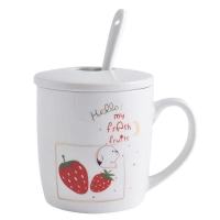 乐唯诗 陶瓷杯草莓早餐杯-火烈鸟HLN-350 350ml