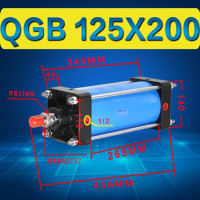 气缸 QGB125X200-MT4全铁重型大推力气缸双密封气动