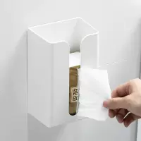 创意免打孔纸巾盒 白色