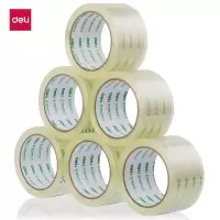 得力(deli) 30273封箱胶带 55mm*60y*50um打包胶带 (6卷/筒) 1筒