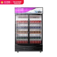 乐创(lecon)展示柜商用立式冷藏单门便利店保鲜饮料柜超市冰箱酒吧啤酒柜 600L双门下机风冷款