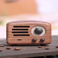 猫王收音机·小王子原木FM/蓝牙便携式音箱MW-2 胡桃木
