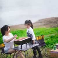 狼行者 烧烤架户外不锈钢烧烤炉 家用烤肉架木炭便携碳烤炉 LXZ-5034 WT