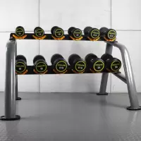 康强商用包胶哑铃 包胶固定式哑铃 2.5KG-25KG含10付哑铃架KQ-2005