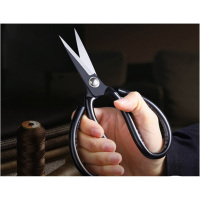 剪刀家用多功能厨房剪刀裁缝剪子不锈钢大剪刀 经典防锈黑色款 小号