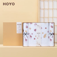 HOYO 布艺印河马樱花礼盒毛浴三件套 套