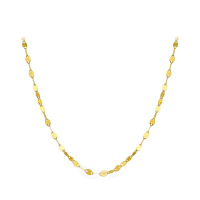 GZUAN古钻珠宝 18k金嘴唇项链 素金链 黄金 XL0026