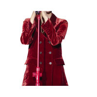 红色高级感 丝绒西装