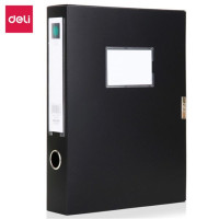 得力 粘扣档案盒 5603 A4 宽55mm PP材质 毛毡扣 239*317*58mm 黑色(个)