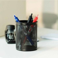 得力 笔筒 909 80*100mm 黑色(个)