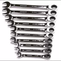 史丹利(STANLEY) 公制精抛光棘开两用快扳14mm