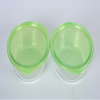 玻璃保鲜碗两件套耐高温带盖保鲜碗绿盖