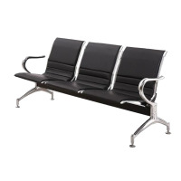 森源龍 (SYL)排椅三人位不锈钢加固加厚连等候椅候诊椅机场椅(黑色 1800*670*780)