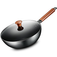 爱仕达炒锅锈不了爆炒锅无涂层明火专用轻质熟铁锅32CM CF32N2Q WT