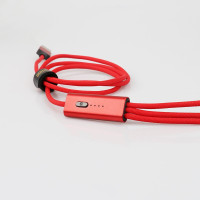 乐默精编可定时一拖三数据线充电线适用苹果安卓Type-C接口 LCB-120 颜色随机 WT